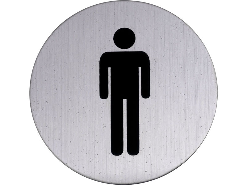 Bilde av WC-skilt herrer rustfritt svart 75 mm