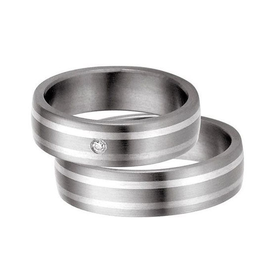 Forlovelsesringer titan & sølv, 6 mm. RAUSCHMAYER -115053200