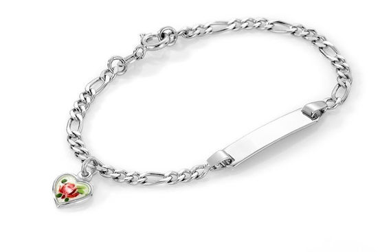 ID-armbånd i sølv med rose 