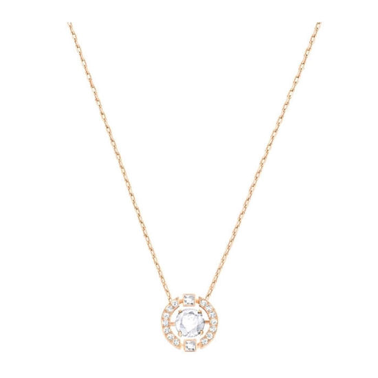 Smykke Swarovski Sparkling Dance Round Necklace, White, Rose-gold tone plated - 5272364