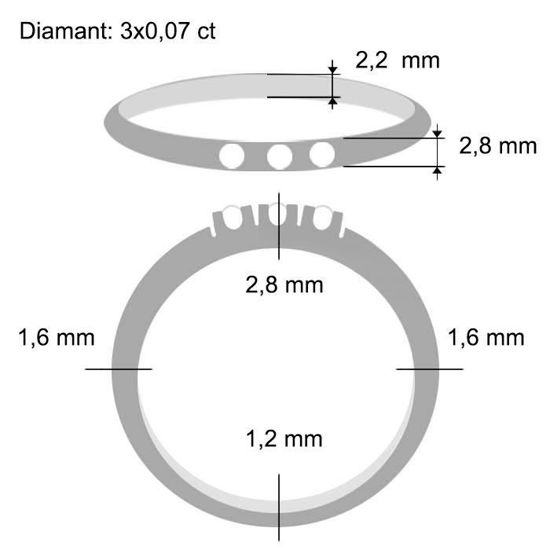 Diamantring Iselin med 3x0,07 ct TW-Si-8503070