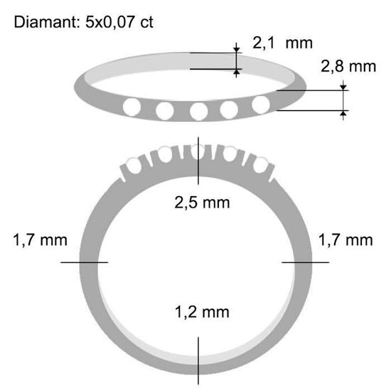 Diamantring Iselin med 5x0,07 ct TW-Si-8505070
