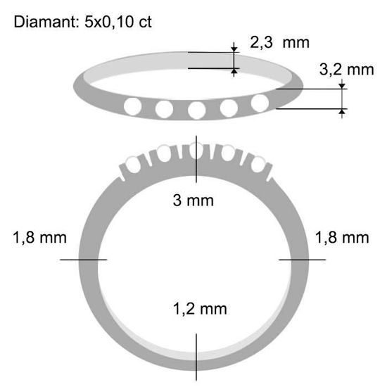 Diamantring Iselin med 5x0,10 ct TW-Si-8505100