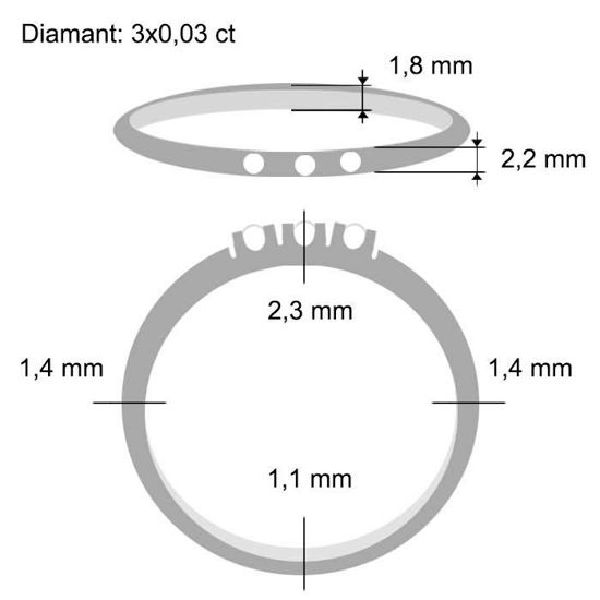 Diamantring Iselin med 3x0,03 ct TW-Si-8503030