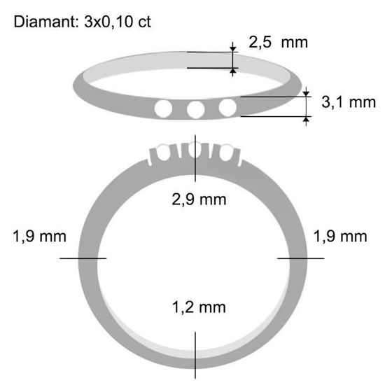 Diamantring Iselin med 3x0,10 ct TW-Si-8503010
