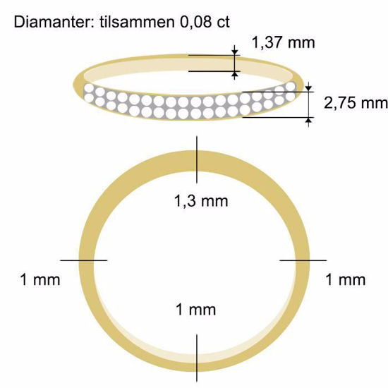Diamantring i gult gull med 0,08 ct W-Si-33070080
