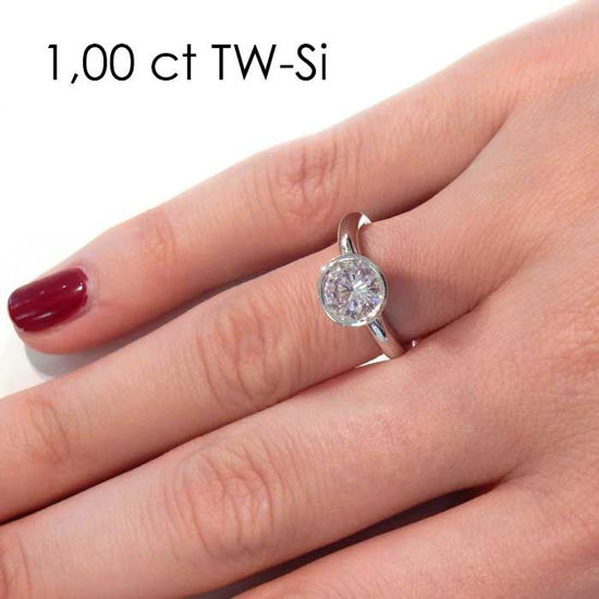 Enstens diamantring med 1,00 ct i 14kt gull. TW-Si. -18019100