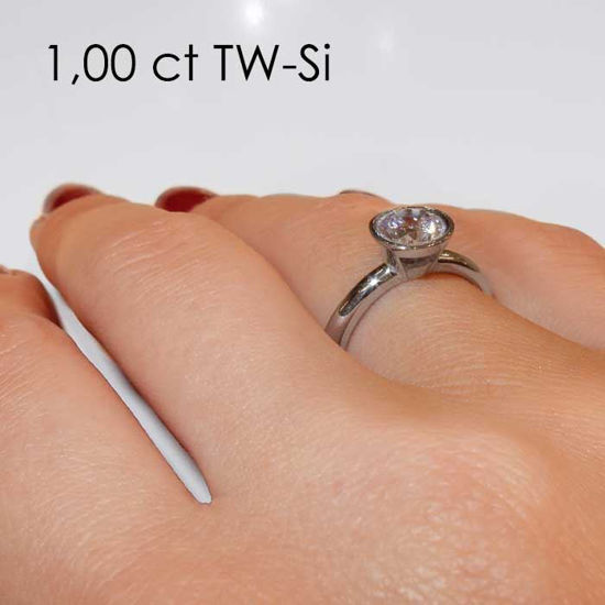 Enstens diamantring med 1,00 ct TW-Si i platina -18019100pt