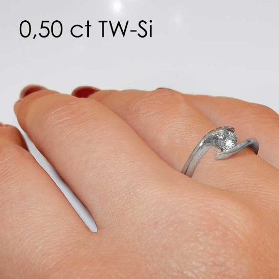 Enstens platina diamantring med 0,50 ct TW-Si -18015050pt