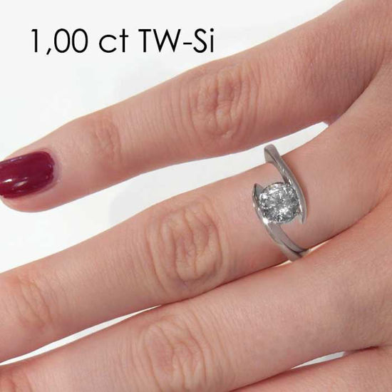 Enstens diamantring med 1,00 ct i 14kt gull. TW-Si. -18015100