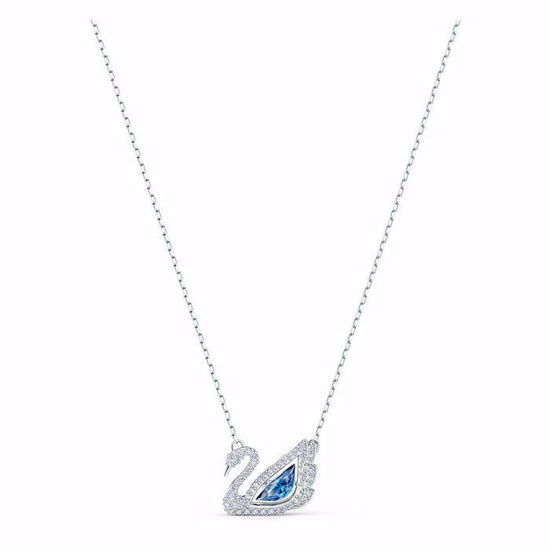 Swarovski smykke Dancing Swan Necklace, Blue, Rhodium plated - 5533397