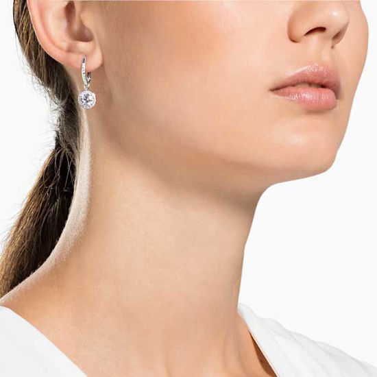 Swarovski øredobber Angelic Pierced Earrings, White, Rhodium plated - 5142721