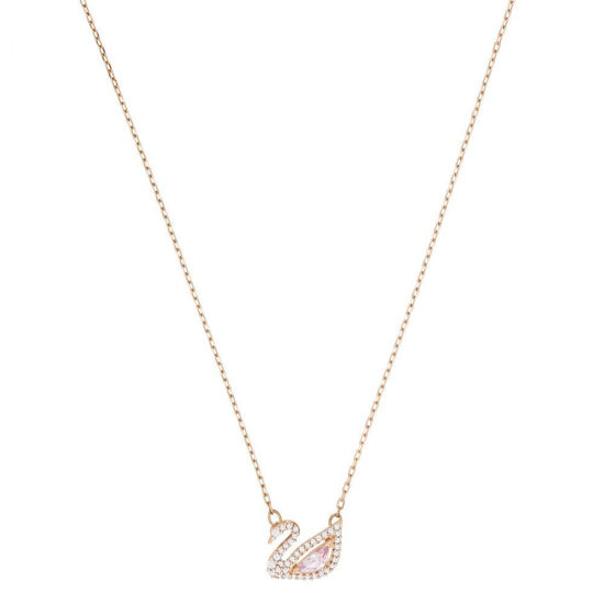Swarovski smykke Dazzling Swan Necklace, Multi-colored, Rose-gold tone plated - 5469989