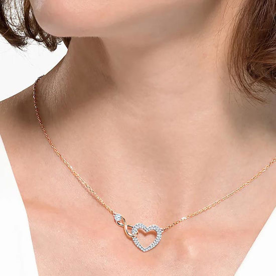 Swarovski smykkesett Infinity Heart, gull - 5521040
