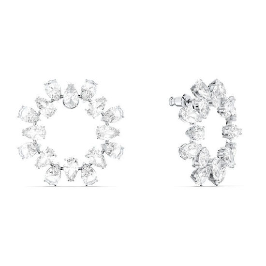 Swarovski øredobber Millenia earrings Circle, white, rhodium plated - 5601509