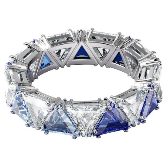 Swarovski Millenia cocktail ring Triangle cut crystals, Blue, Rhodium plated - 5608527