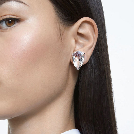 Swarovski øredobber Mesmera clip earring Single, Trilliant cut crystal, White, Rhodium - 5600758