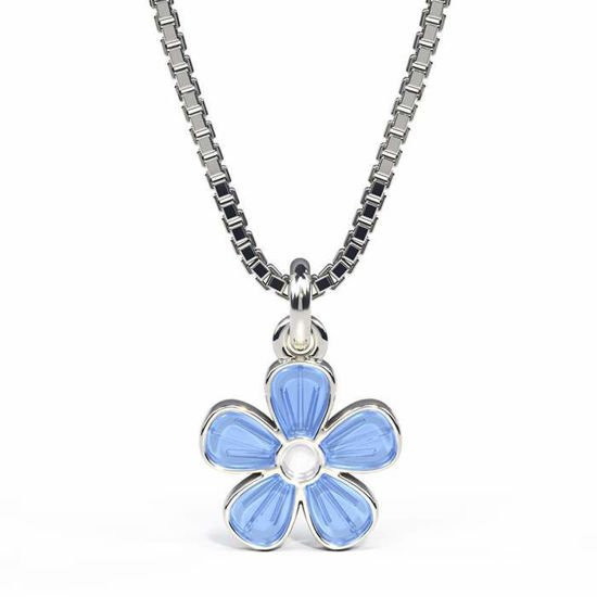 Smykke Blå blomst i sølv, til barn - 90702