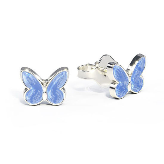 Ørestikk i sølv - Små lyseblå sommerfugler - 3200602