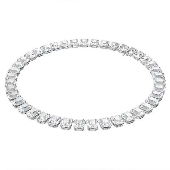 Swarovski smykke Millenia necklace Octagon cut crystals, White, Rhodium plated - 5614929